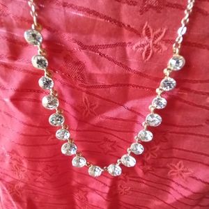 Fashion Opera Faux Diamond Necklace 34" long